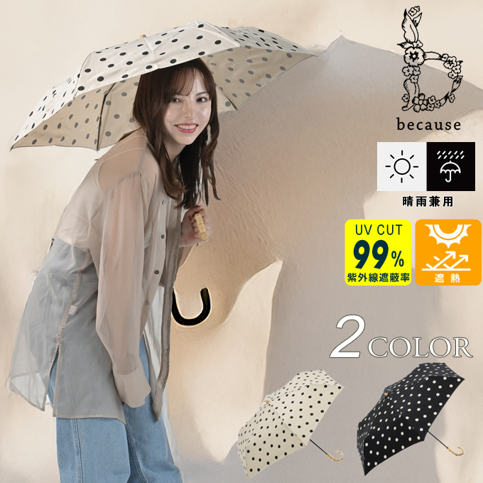 送料無料】晴雨兼用 折りたたみ傘 ドット トートバッグ ミニ B