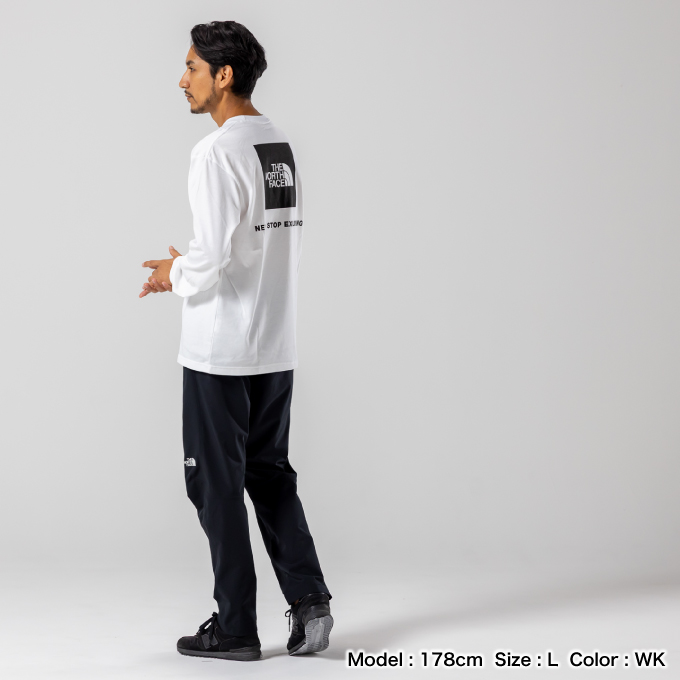 Tシャツ 長袖 ロングスリーブバックスクエアロゴティー NT32442-WK