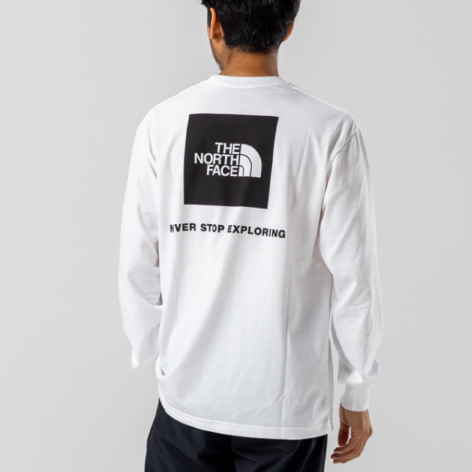 Tシャツ 長袖 ロングスリーブバックスクエアロゴティー NT32442-WK
