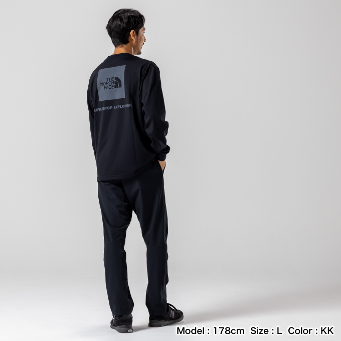 Tシャツ 長袖 ロングスリーブバックスクエアロゴティー NT32442-KK