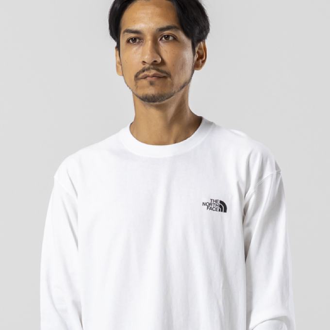 Tシャツ 長袖 スクエアデジタルグラフィック長袖 T NT82545-W 【国内