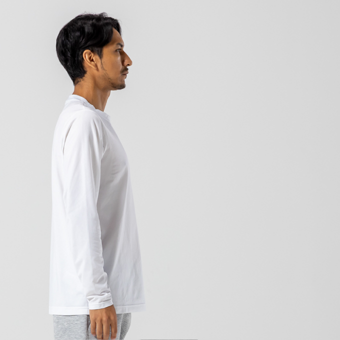 Tシャツ 長袖 QD ロゴ プリント ロングスリーブTシャツ アジアン