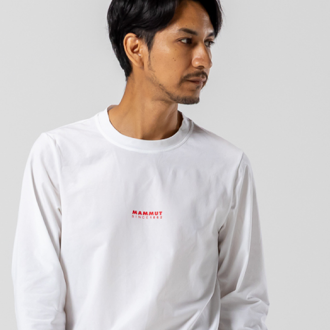 Tシャツ 長袖 QD ロゴ プリント ロングスリーブTシャツ アジアン