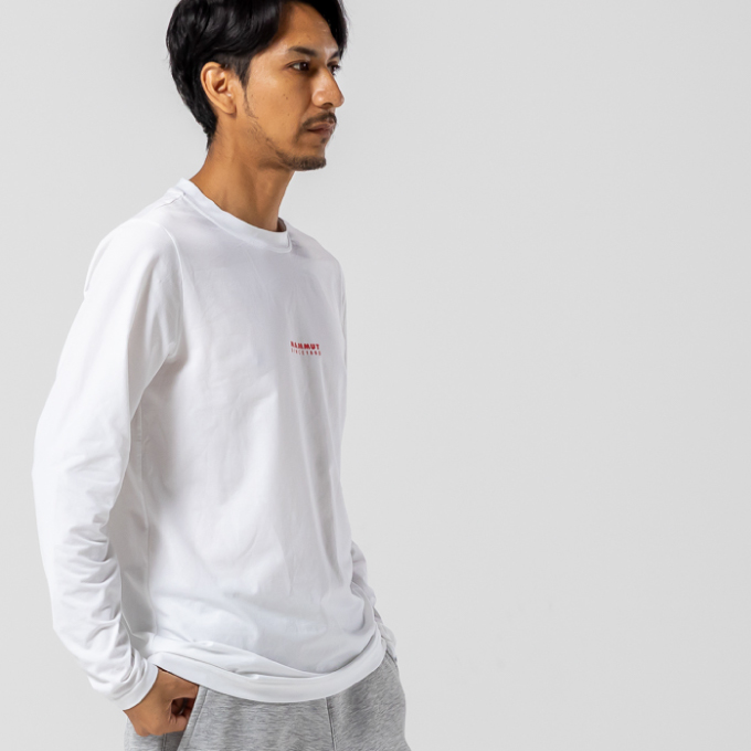 Tシャツ 長袖 QD ロゴ プリント ロングスリーブTシャツ アジアン