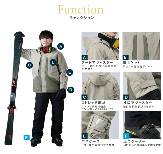 スキーウェア 上下セット SUIT ONS96510 【23-24 2024モデル